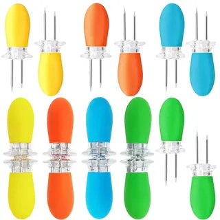 Maiskolbenspieße, 8 Paare Maiskolbenhalter Mais Halter Edelstahl maiskolben Mais Picks Spieße Fruit Forks Küche Werkzeug für BBQ Twin Prong Zuckermais Halter Hausmannskost Gabel