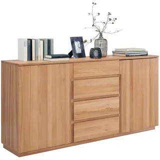 Linea Natura Sideboard , Buchefarben , Holz , Kernbuche , teilmassiv , 2 Fächer , 4 Schublade(n) Schubladen , 180x89.2x41 cm , Typenauswahl, Beimöbel erhältlich, stehend , Kleinmöbel, Kommoden, Sideboards