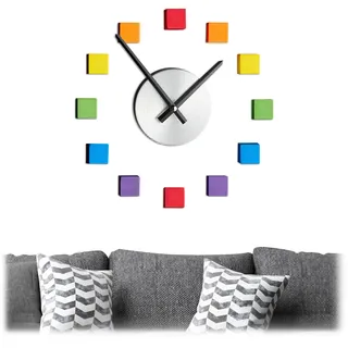 Relaxdays Wanduhr DIY 13,0 cm mehrfarbig