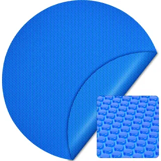 Wiltec Pool Solarfolie Ø 5 m, blau, Poolheizung aus 140 μ starkem PE Film, Poolabdeckung Poolplane Solarplane rund - Blau