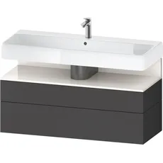 Duravit Qatego Waschtischunterbau, 1 Auszug und 1 Schublade, 1190x470x590mm, Nische Weiß Hochglanz, QA4396022, Farbe: Graphit matt