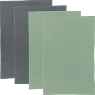 Erwin Müller Frottier-Geschirrtuch 2-farbig 4er-Pack Baumwolle grau/jade Größe 50x70 cm