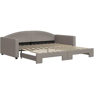 vidaXL Tagesbett Ausziehbar Taupe 100x200 cm Stoff - Taupe
