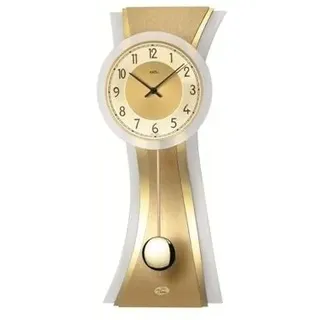 AMS Quarz-Pendeluhr, Quarzpendelwerk, 25x63x11cm, 7267 - Gold