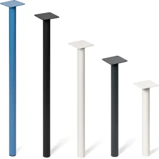 HOLZBRINK Tischbeine 43 cm Metall Schwarz 4 Stk. Ø42,4 mm – Möbelfüße für Couchtisch, Nachttisch, Bank, TV-Tisch, modernes Tischgestell – stabil, modern, pulverbeschichtet – Modell: HLT-14C - Schwarz