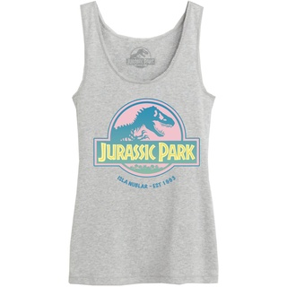 Jurassic Park Damen Wojupamtk010 Tanktop, Grau meliert, XXL