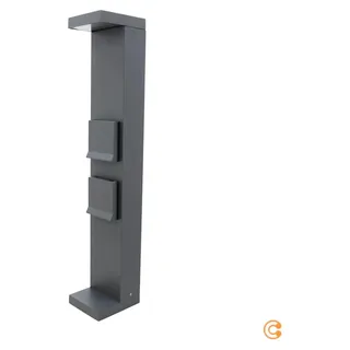 Deko Light Energieverteiler Steckdose Pollerleuchte Led Außen Grau Lerna 60 Cm