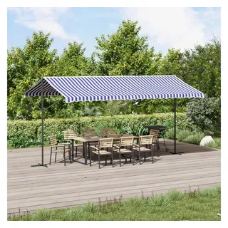 vidaXL Freistehende Markise 500 x 300 cm blau-weiß