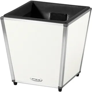 AMARE Fiberglass Design PUR Pflanzkübel, Pflanzgefäß, Blumentopf, Blumenkasten, 33 x 33 x 34 cm, weiß