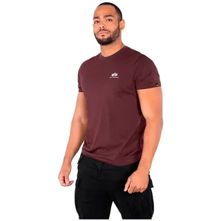 Alpha Industries Basic Small Logo T-Shirt für Herren Deep Maroon