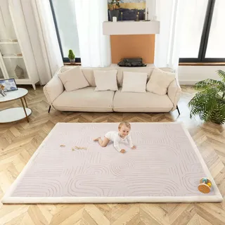 Hakuna Matte Wolkenweiche Spielmatte Baby 200x150x2,5cm – Teppich für Kinderzimmer mit hochwertigem Memory-Schaum – Krabbelmatte Baby mit Rutschfester Unterseite – Krabbeldecke, Tatami Matte