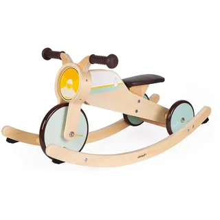Janod - 2-in-1 Schaukel Dreirad aus Holz - Anpassbare Baby Wippe - Motorik und Gleichgewichtssinn Entwickeln - Baby Holzspielzeug - FSC-Zertifiziert - Ab 12 Monaten, J03284