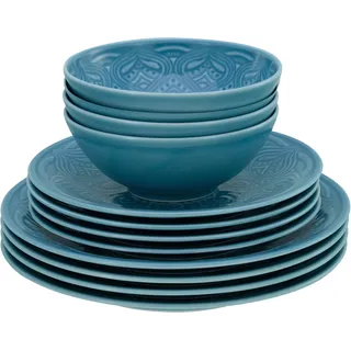 CreaTable Orient Mandala Teller Set 12-teilig blau