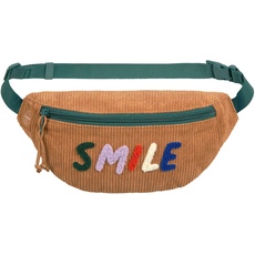 Bild von Kinder Bauchtasche Umhängetasche mit verstellbarem Gurt/Mini Bum Bag Cord Smile Caramel