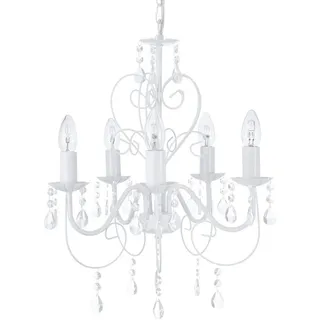 Globo Kronleuchter , Weiß , Metall, Kunststoff , 35 mm , 150 cm , Lampen & Leuchten, Leuchtenserien