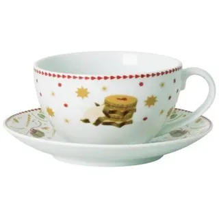 Hutschenreuther Christmas Love Jumbotasse 2-tlg.bestehend aus Jumbo-Obertasse 0,430 l und Jumbo-Untertasse Ø 17,5 cm, Rot/Ausflug, Einfarbig (Getaway Solids)