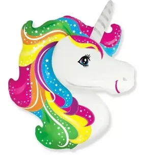 Folienballon Einhorn mit Ständer - 37 cm