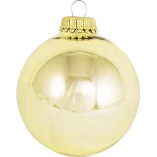 Weihnachtsbaumkugel KREBS GLAS LAUSCHA "CBK70116, Weihnachtsdeko, Christbaumschmuck, Christbaumkugeln Glas", gold (goldfarben), Ø:6,7cm, Glas, Weihnachtsbaumkugeln, Weihnachtsbaumkugel