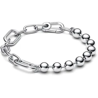 Pandora ME Metallperlen & Gliederkettenarmband 592793C00 Damen Silber-Armband Kugeln, 17 cm