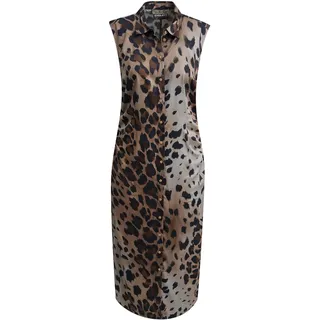 Hemdblusenkleid SMITH & SOUL, Damen, Gr. XS, N-Gr, braun (schwarz choc print), Web, Obermaterial: 100% Viskose, gemustert, mehrfarbig, Midi, Kleider Hemdblusenkleid, in ärmellosem Design, Midi-Länge