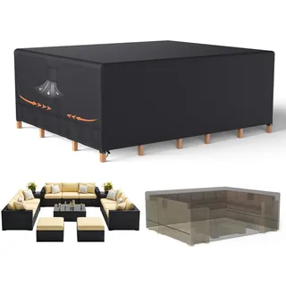 Oleic Abdeckung Gartenmöbel 250 * 210 * 90cm, 600D Oxford Gartenmöbel Abdeckung, Gartenmöbel Abdeckung Winterfest Wasserdicht für Gartentische Terrassenmöbel Rechteckig
