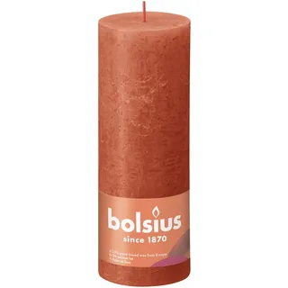 Bolsius Rustiko Shine Stumpenkerze 19 cm orange