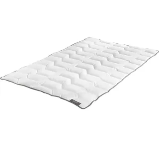 Badenia Trendline Basic Mono Ganzjahresdecke kochfest mit Bezug aus hochwertigem Baumwoll-Mischgewebe für einen erholsamen Schlaf, Made in Germany, 135 x 200 cm weiß, Öko- Tex zertifiziert