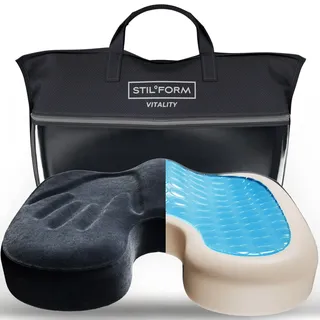 Stilform Ergonomisches Sitzkissen Orthopädisches Sitzkissen aus Memory-Schaum, Bürostuhl Kissen, Computerstuhlkissen, Öko-Tex 100 Zertifiziert für Komfort und Haltung