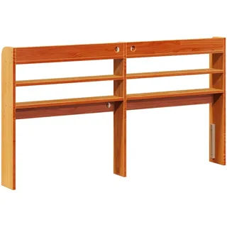 vidaXL Kopfteil mit Ablagen Wachsbraun 160 cm Massivholz Kiefer - Braun