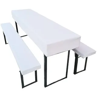 Lemos Home Bierzeltgarnitur Auflage 3er Set Weiß 110 x 60 cm