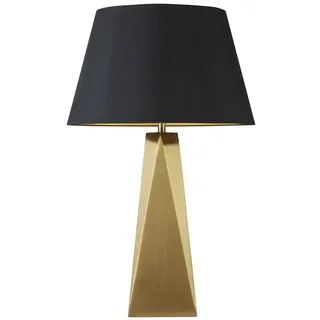 Nachttischlampe Tischleuchte E27 in Gold Schwarz 58 cm Stoff Metall elegant
