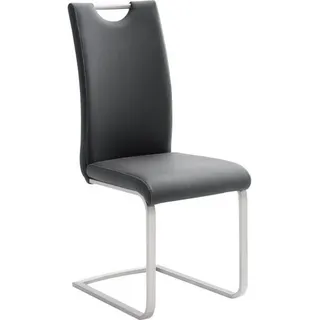 Novel Schwingstuhl , Schwarz, Edelstahlfarben , Metall, Textil , Flachrohr , 42x103x55 cm , Stoffauswahl, Typenauswahl , Esszimmer, Stühle, Schwingstühle