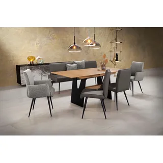 K+W Komfort & Wohnen Essgruppe »Giacomo I« Polsterbank, 2 Stühle und 2 Armlehnenstühle, 6 Stk. tlg. 2 Stühle und Bank, 2 Armlehnenstühle Stoff 775, Tisch 160 oder 180 cm K+W Komfort & Wohnen +