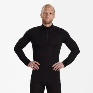 Quinn Merino-Unterhemd mit 1⁄2-Reißverschluss - Black Oak Größe XL