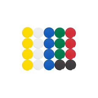 MAUL Facetterand Magnete (20 Stück) MAULpro Ø 33mm | Mini Magnete aus Kunststoff | Starke Magnete für Whiteboard und Magnettafel | ideal für Büro, Homeoffice und Werkstatt | Bunt
