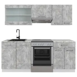 Vicco Küchenzeile R-Line 200 cm grau