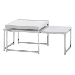 Wohnling Couchtische-Set Holz Weiß