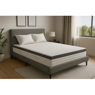 Hochwertige 7-Zonen Federkernmatratze | 140 x 200 cm | H4 | 21 cm hoch | DREAMSTAR Gold - Weiß