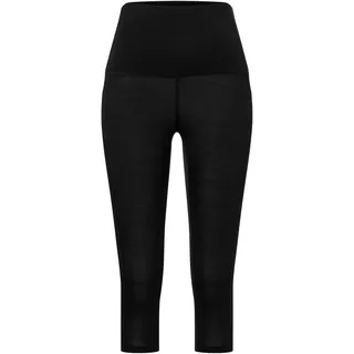 super.natural W TUNDRA175 COMFY Tight 3/4 Hose Damen Schwarz M - Temperaturregulierende Merino Funktionswäsche, Damen Unterwäsche ideal beim Outdoor-Sport