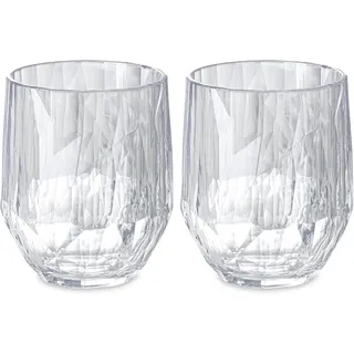 koziol Superglas Club No. 24, 2 Stück, 400 ml, Rotwein-Tumbler, Glas aus kristallklarem Kunststoff, luxuriös, unzerbrechlich, wiederverwendbar, Party, Camping, 2er Set