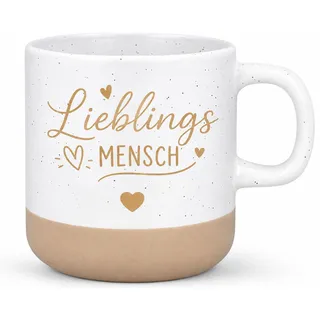 Lieblingsmensch Geschenk - Personalisierte Tasse 400ml für den Lieblingsmensch - Keramikbecher in Boho-Optik für Partner, Beste Freundin & Eltern, Geburtstag Valentinstag Jahrestag