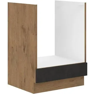 ROCK-Ofenschrank  Melamin mit Lancelot-Eiche und Matera-Grau-Dekor  L60 x H82 cm