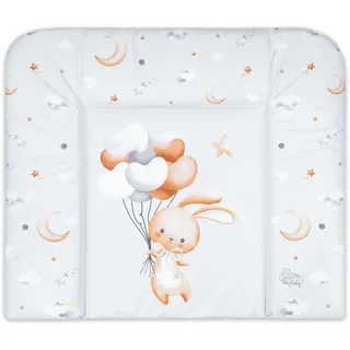 Wickelauflage Wickelunterlage abwaschbar und wasserdicht 75x72 cm - Wickelmatte zum Auflegen auf Wickeltisch Wickelaufsatz Wickelkommode oder Waschmaschine changing mat 75 x 72 Kaninchen