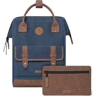 CABAIA Freizeitrucksack Rucksack mit Laptopfach Adventurer Waxed Baumwolle Backpack 18L Montalivet dunkelblau - Dunkelblau