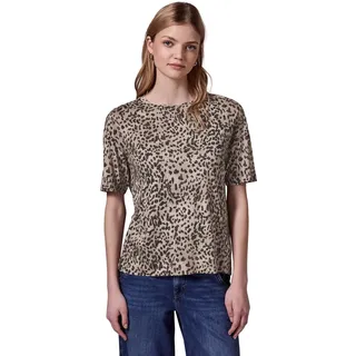 Damen Basic T-Shirt mit Leo-Muster