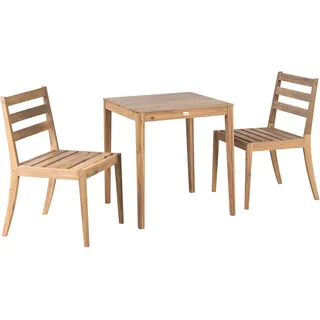 Beliani Bistro-Set 2-tlg. Hellbraun