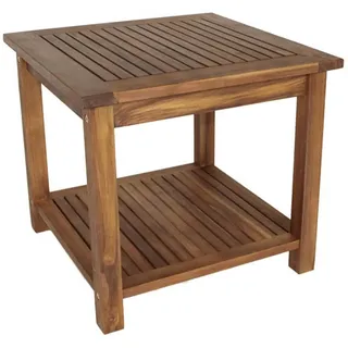 Beistelltisch ST. VINCENT 50 x 50 cm Akazien Holz Eckig Tisch Ablage