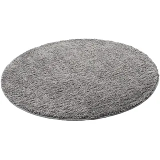 Snapstyle Milano Hochflorteppich Ø 133 cm Grau
