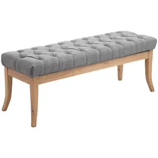 CLP Sitzbank 120/38 cm Stoff grau , Grau , Holz , 120x46x38 cm , Esszimmer, Bänke, Sitzbänke