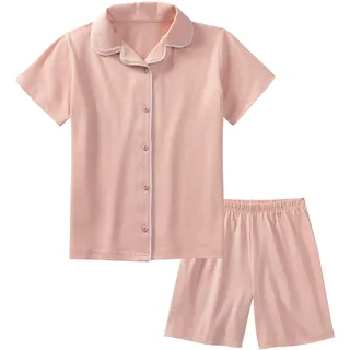 Pyjama BUFFALO, Jungen, Gr. 122/128, rosa, Single Jersey, Obermaterial: 100% Baumwolle, unifarben, Basic, bequem, Rundhals, abgesteppte Kante, Homewear-Sets Pyjama, Schlafanzug aus weicher Single Jersey Qualität